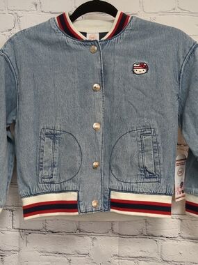 Hello Kitty Light Blue Denim Bomber Jacket for Kids